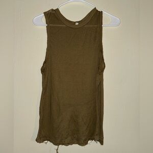 Olive green free people tank top